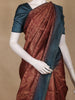 Maroon Geometric Woven Design Tussar Silk Saree With Contrast Border