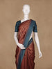 Maroon Geometric Woven Design Tussar Silk Saree With Contrast Border