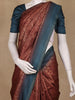 Maroon Geometric Woven Design Tussar Silk Saree With Contrast Border