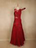 Maroon Heavy Beads Embellished Cascade Couture Design Net Party Wear Gown