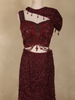 Maroon Heavy Sequins and Beads Embroidered Design Net Mermaid Lehenga