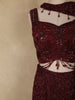 Maroon Heavy Sequins and Beads Embroidered Design Net Mermaid Lehenga