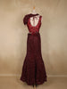Maroon Heavy Sequins and Beads Embroidered Design Net Mermaid Lehenga