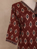 Maroon Ikat Printed Cotton Salwar Suit with Dupatta