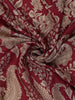 Maroon Kalamkari Printed Cotton Saree with Contrast Olive Green Border