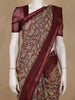 Maroon Kalamkari Printed Tussar Silk Saree - Diadem