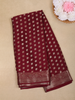 Maroon Leaf Butta Design Chiffon Saree