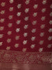Maroon Leaf Butta Design Chiffon Saree