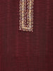 Maroon Leaf Embroidered Cotton Salwar Suit