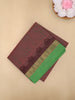 Maroon Leaf Woven Design Cotton Saree