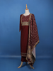 Maroon Mirror Embroidered Cotton Salwar Suit - Diadem