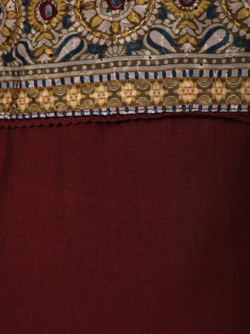Maroon Mirror Embroidered Cotton Salwar Suit - Diadem