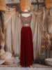 Maroon Mirror and Thread Embroidered Design Georgette Palazzo Suit with Dupatta