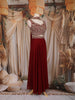 Maroon Mirror and Thread Embroidered Design Georgette Palazzo Suit with Dupatta