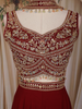 Maroon Mirror and Thread Embroidered Design Georgette Palazzo Suit with Dupatta