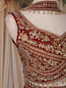 Maroon Mirror and Thread Embroidered Design Georgette Palazzo Suit with Dupatta