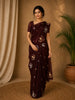 Maroon Paisley Butta Woven Design Banarasi Silk Saree