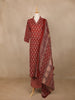 Maroon Paisley Printed Cotton Salwar Suit