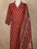Maroon Paisley Printed Cotton Salwar Suit