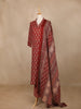 Maroon Paisley Printed Cotton Salwar Suit