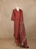 Maroon Paisley Printed Cotton Salwar Suit