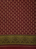 Maroon Paisley Printed karishma Cotton Saree with Olive Green Ornamental Border