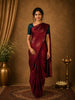 Maroon Paisley Woven Design Soft Silk Saree