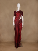 Maroon Peacock Motif Woven Pure Kanchipuram Silk Saree