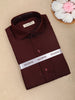 Maroon Self-Textured Design Full Sleeve Cotton Kid's Shirt