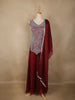 Maroon Sequin Design Georgette Palazzo Suit