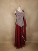 Maroon Sequin Design Georgette Palazzo Suit