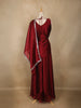 Maroon Sequin Design Georgette Palazzo Suit