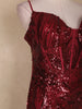 Maroon Sequins Embroidered Mermaid Net Gown
