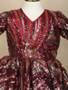 Maroon Sequins Embroidered Net Kids Gown