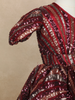 Maroon Sequins Embroidered Net Kids Gown