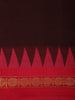 Maroon Solid Design Cotton Saree With Contrast Border