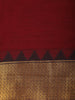 Maroon Solid Design Cotton Saree With Contrast Zari Border