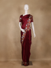 Maroon Solid Design Semi Banarasi Silk Saree