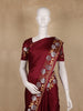 Maroon Solid Design Semi Banarasi Silk Saree