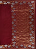 Maroon Solid Design Semi Banarasi Silk Saree