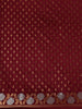 Maroon Solid Design Semi Banarasi Silk Saree