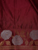 Maroon Solid Design Semi Banarasi Silk Saree