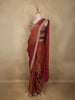 Maroon Solid Design Semi Organza Ready To Wear Saree