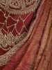 Maroon Solid Design Semi Organza Ready To Wear Saree