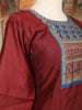 Maroon Solid Design Silk Cotton Salwar Suit With Embroidered Yoke