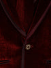 Maroon Solid Velvet Kids Suit Set with Shirt and Tie