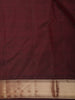 Maroon Solid Woven Design Pure Kanchipuram Silk Saree with Zari Border