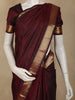 Maroon Solid Woven Design Pure Kanchipuram Silk Saree with Zari Border
