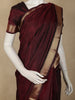 Maroon Solid Woven Design Pure Kanchipuram Silk Saree with Zari Border