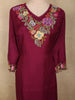 Deep Wine Purple Straight Cut Salwar Suit for Women Adorned with Embroidery and Crane Design with Dupatta